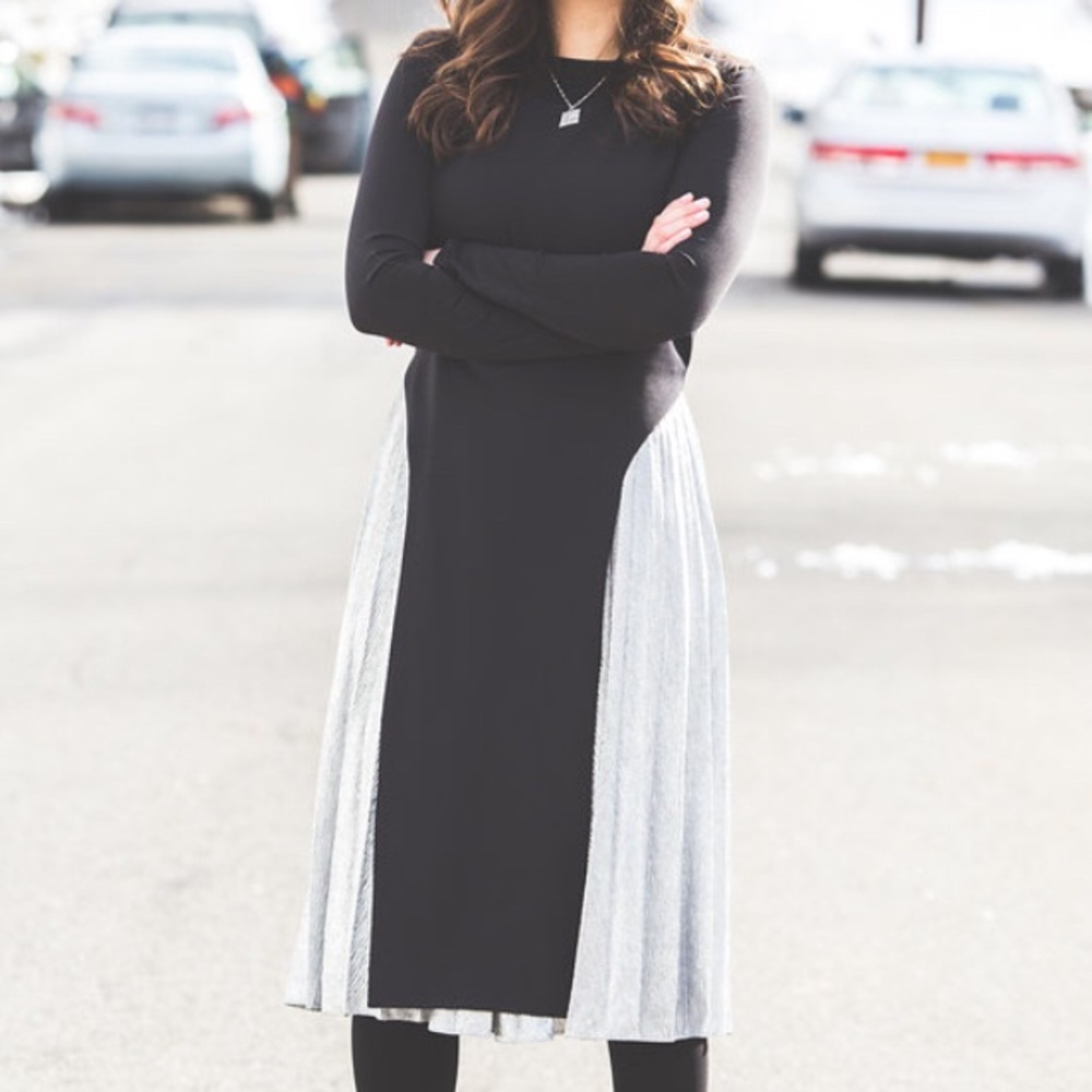Silver and black Ermana Dress 1 piece